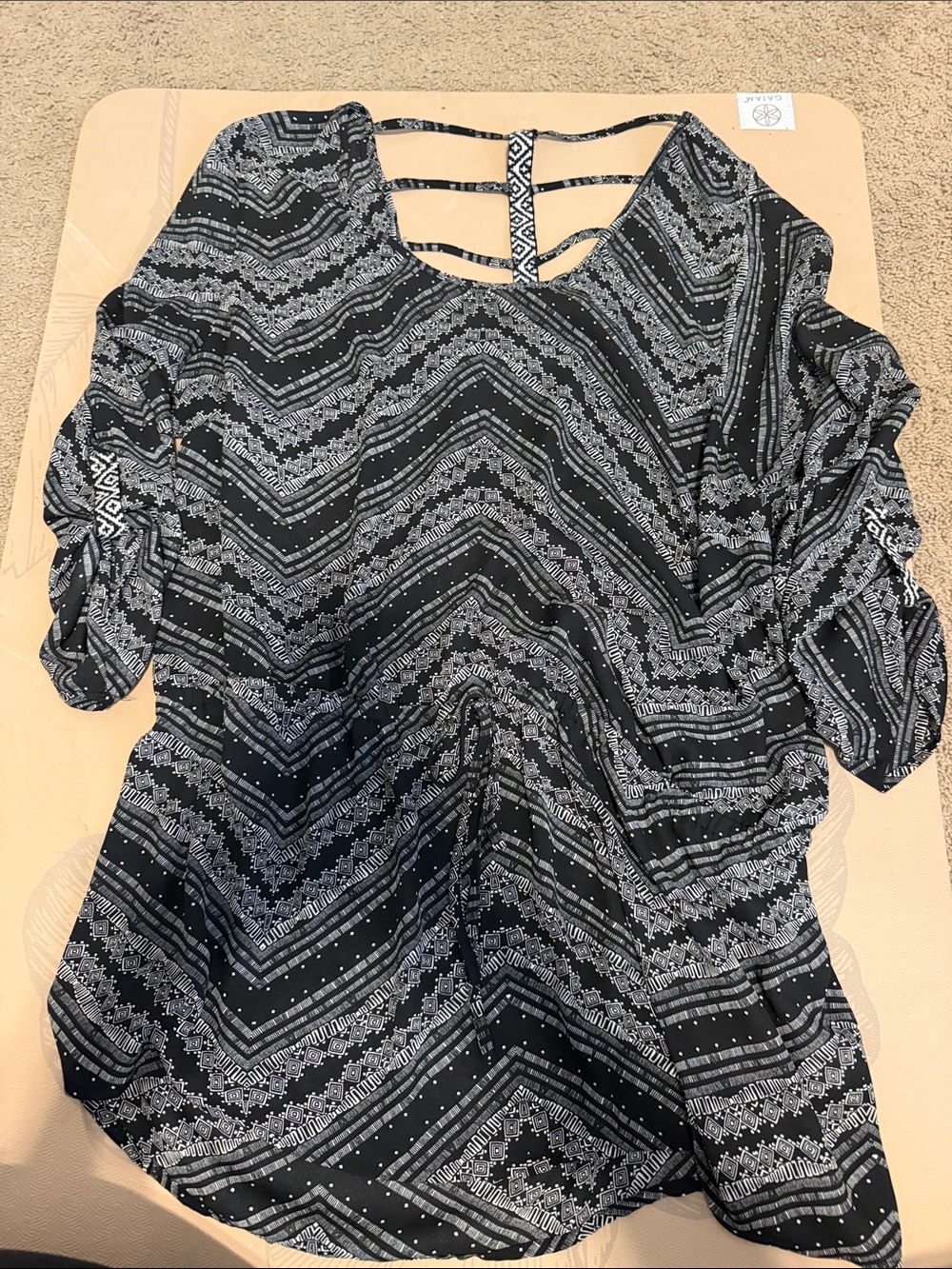 Maurices Black and White Strappy-Back Blouse